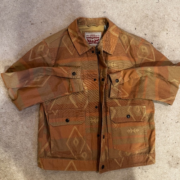 Levi’s Aztec Diamond Zip Up Shirt Jacket Men’s Medium - Picture 1 of 5